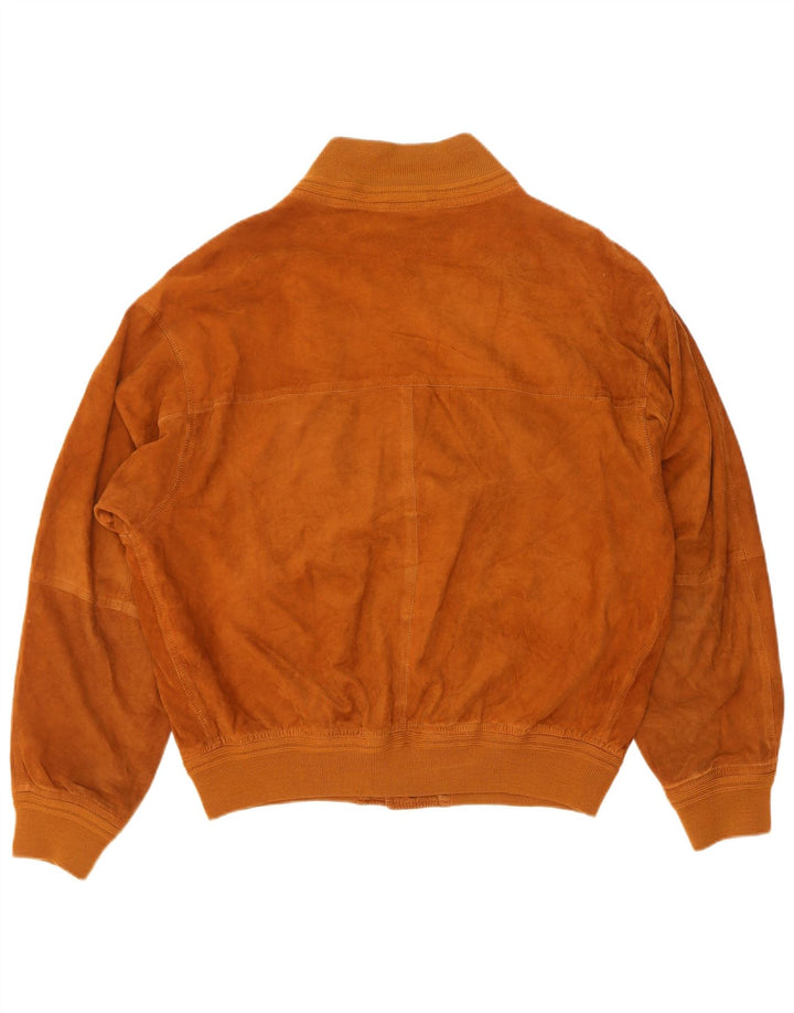 Vintage muška bomber jakna od brušene kože IT 50 velika smeđa koža
