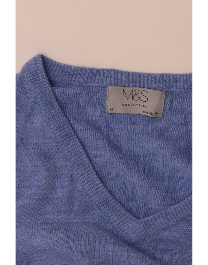 Marks & Spencer muški džemper s V-izrezom srednje plavi