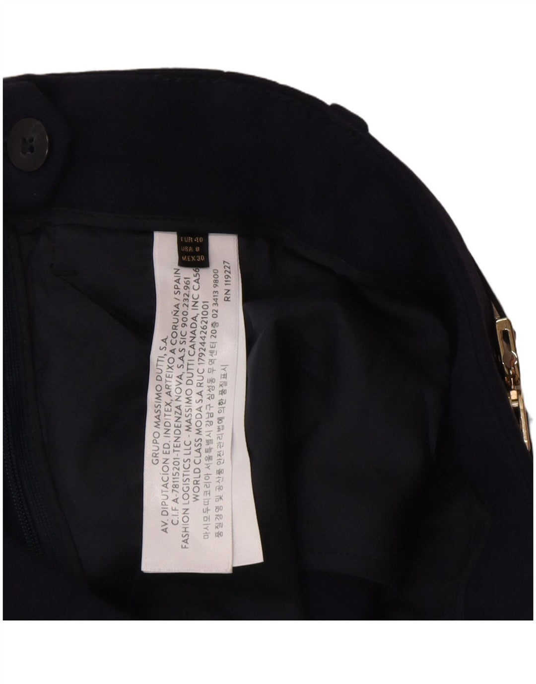 MASSIMO DUTTI Ženske chino hlače EU 40 srednje W30 L28 tamnoplave