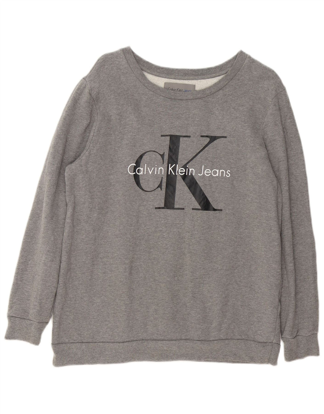 Calvin Klein Jeans Ženska majica s kratkim rukavima UK 14 Srednje siva s mrljama