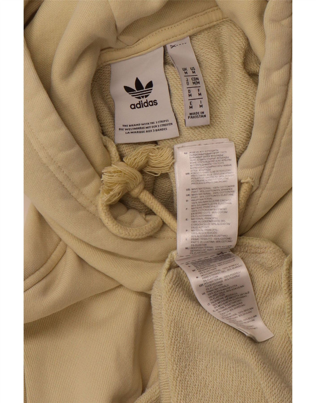 ADIDAS muška majica s kapuljačom srednje žute boje, pamuk