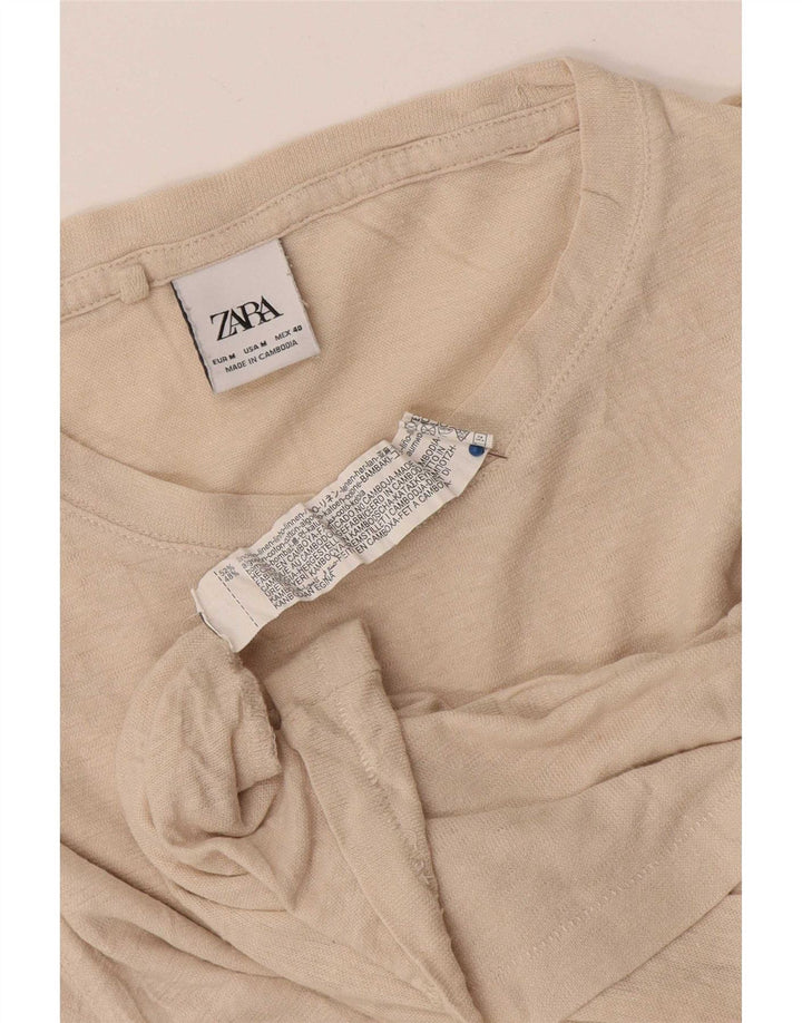 Zara muška majica kratkih rukava Srednje bež platno
