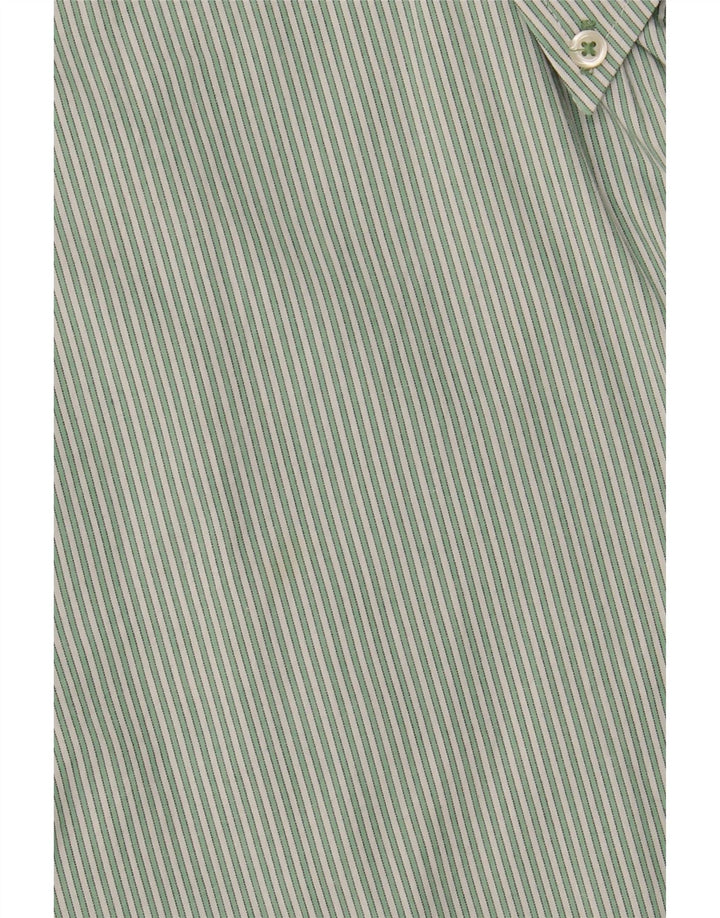 IZOD Mens Shirt Medium Green Pinstripe Cotton Vintage Izod and Second-Hand Izod from Messina Hembry 
