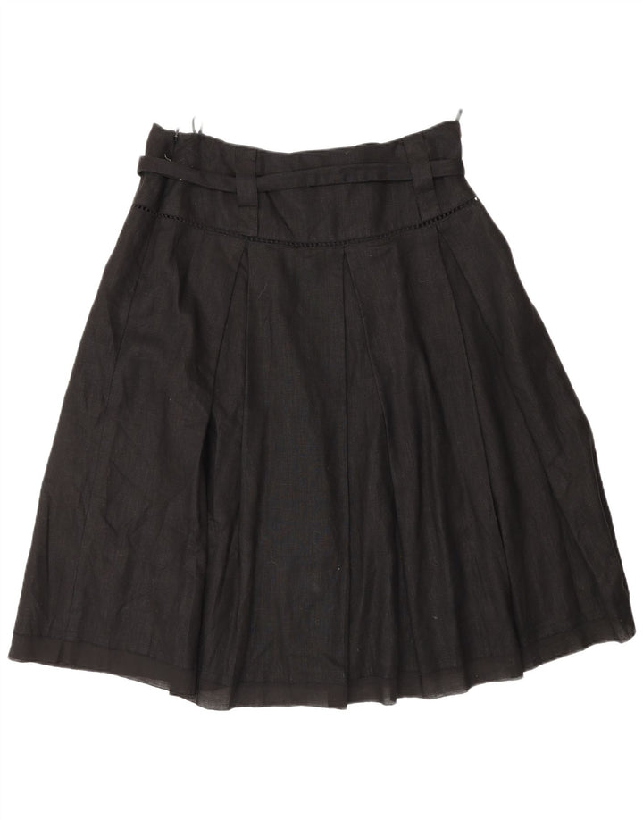 BENETTON Womens A-Line Skirt IT 44 Medium W32  Black Acetate