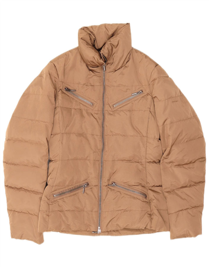 Geox ženska Respira velika podstavljena jakna UK 8 Small Beige Poliester