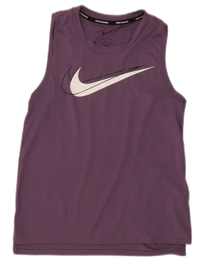 NIKE Ženski Dri Fit grafički prsluk UK 6 XS Ljubičasti poliester