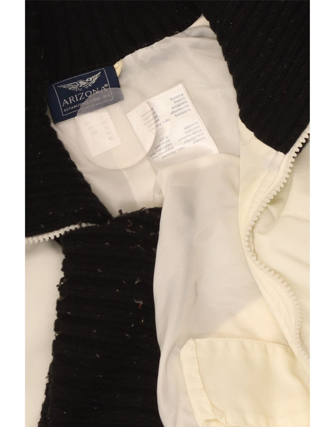 ARIZONA Ženska podstavljena jakna UK 14 Large Off White Colourblock Poliamid