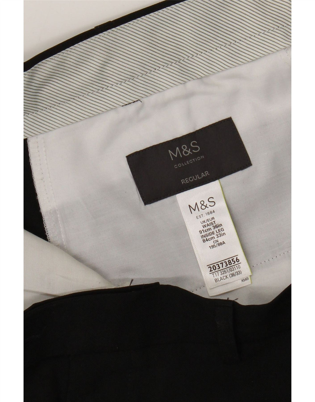 Marks & Spencer muške hlače standardnog kroja W36 L31 crni poliester