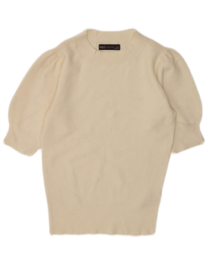 Marks & Spencer ženski džemper s okruglim izrezom UK 8 Small Off White