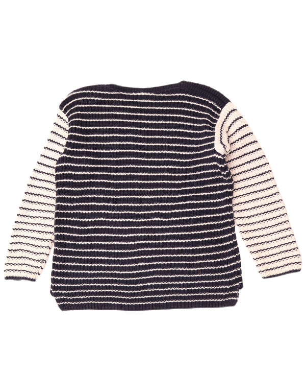 Marks & Spencer Womens Boat Neck Jumper Sweater UK 14 Medium Navy Blue