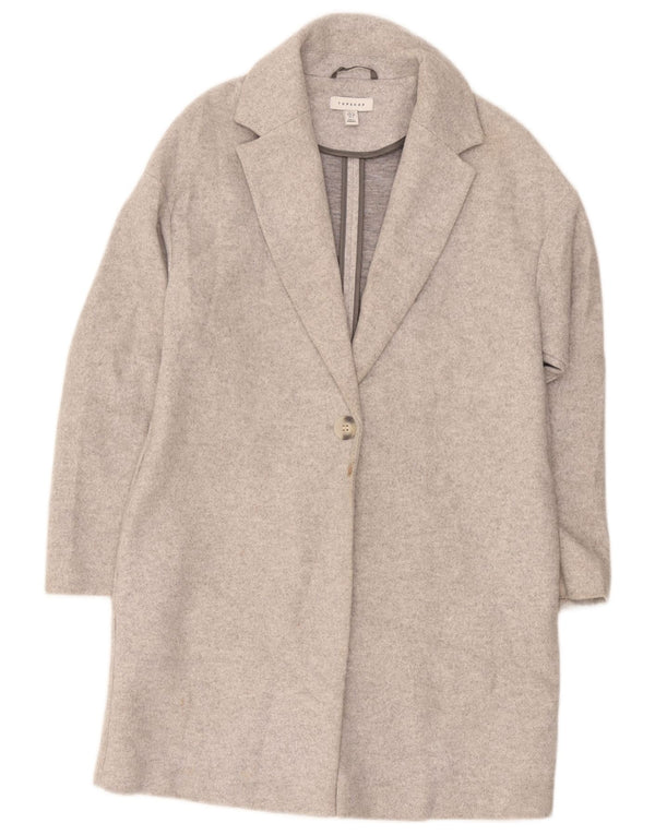 Topshop ženski preveliki kaput UK 8 Mali sivi poliester