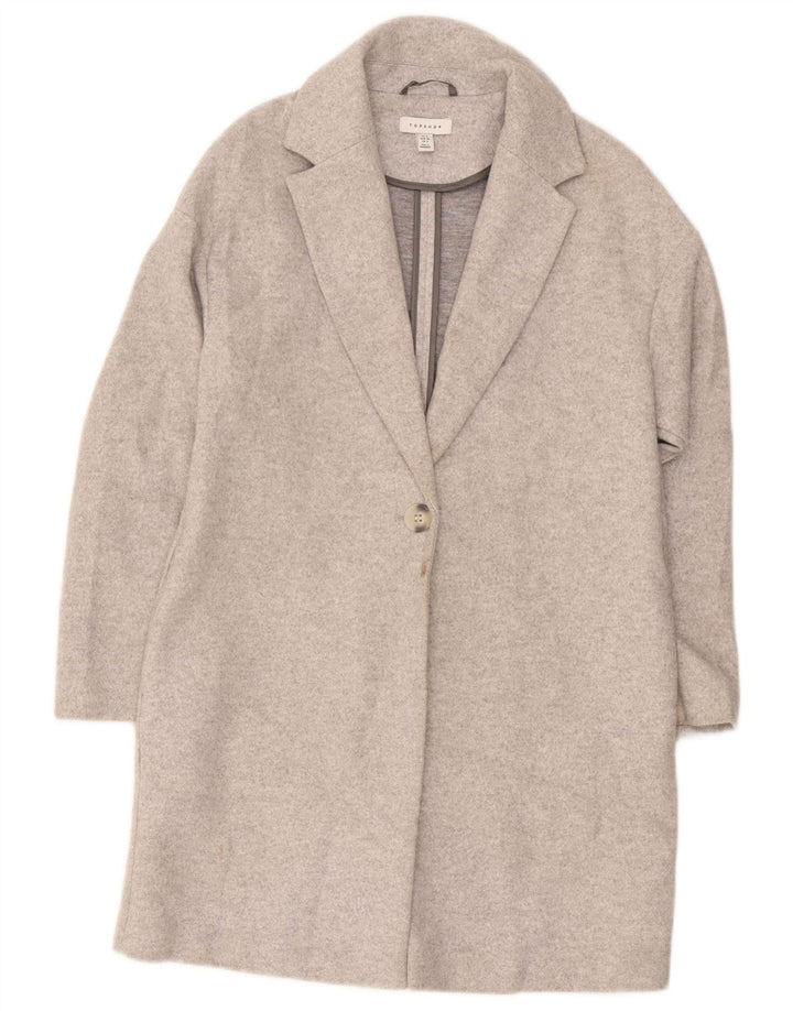 Topshop ženski preveliki kaput UK 8 Mali sivi poliester