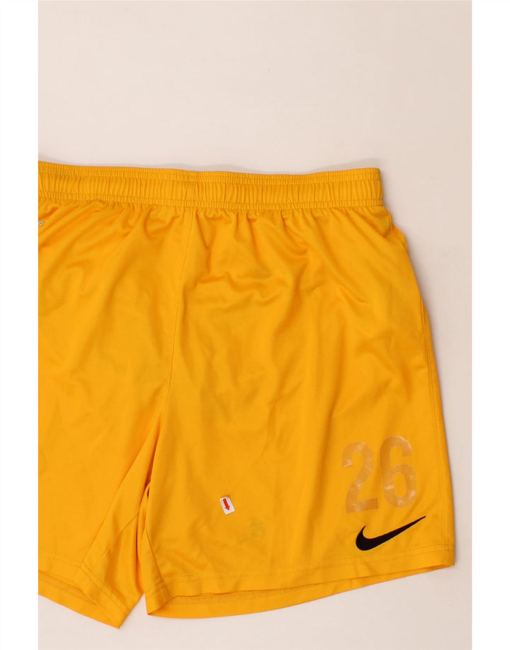 NIKE Mens Dri Fit Graphic Sport Shorts Medium  Yellow Polyester Vintage Nike and Second-Hand Nike from Messina Hembry 