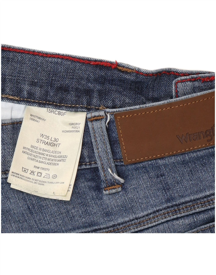Wrangler muške ravne traperice W35 L30 plavi pamuk
