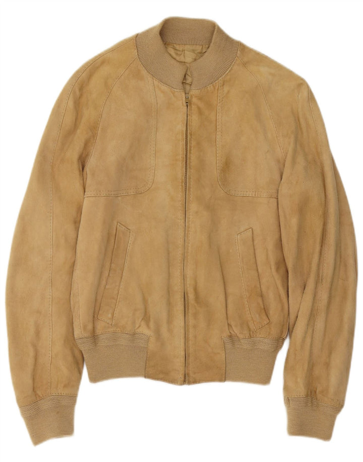 Vintage muška bomber jakna od brušene kože IT 48 srednje bež kože