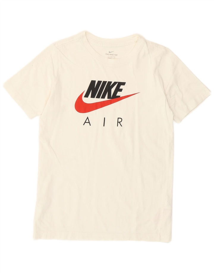 Nike Boys Graphic T-Shirt Top 12-13 Years Large Off White Pamuk