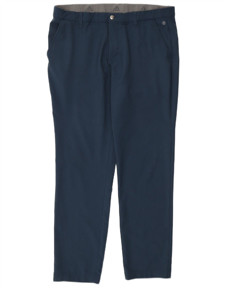Adidas muške uske chino hlače W36 L32 tamnoplavi poliester