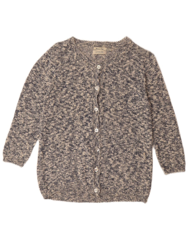 MASSIMO DUTTI Ženski kardigan pulover UK 12 Srednje sivi flekasti pamuk