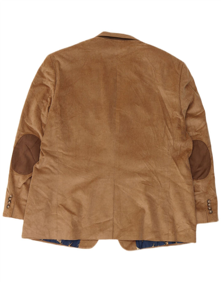 CHAPS Muška jakna od samta s 2 gumba UK 48 4XL Smeđi pamuk