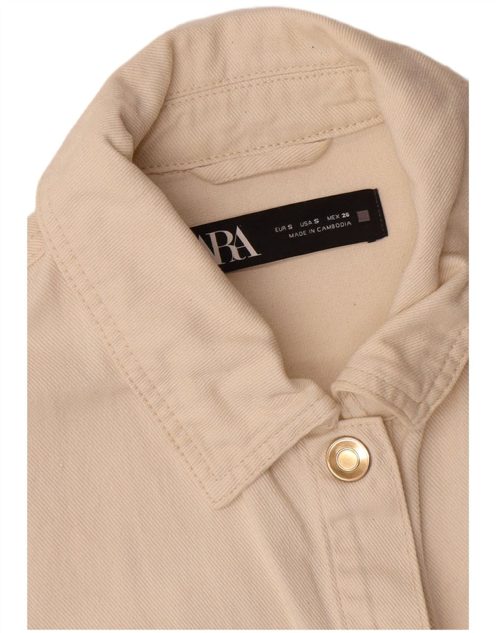 Zara ženska bomber jakna UK 10 Small Off White Cotton