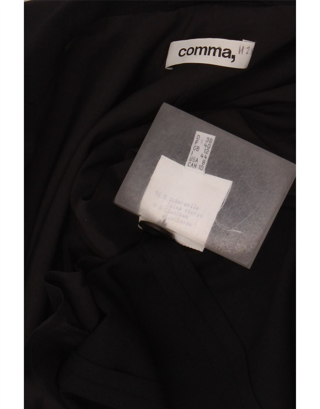 Comma, ženski sako sa 2 gumba UK 12 srednje crne djevičanske vune