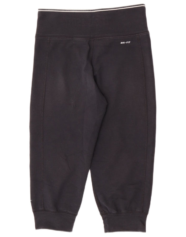 Nike Ženske Dri Fit Capri Trenirke Hlače Joggers UK 4/6 XS crni pamuk