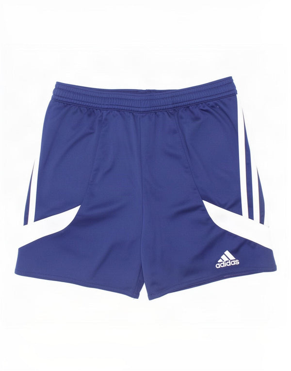 Adidas Boys Climalite Sport Shorts 9-10 Years Medium Blue Colourblock
