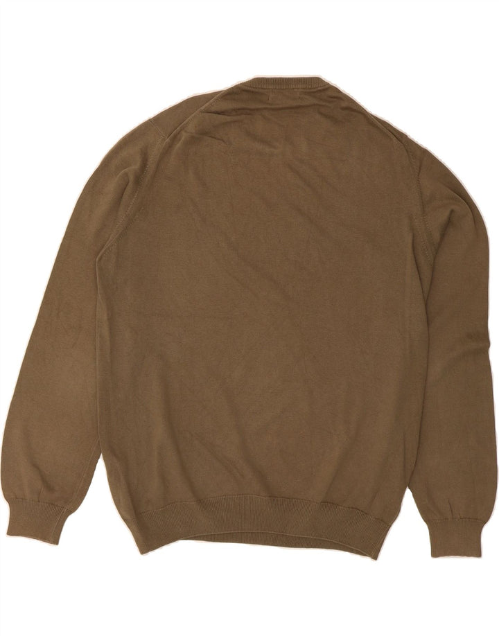 MASSIMO DUTTI Mens Crew Neck Jumper Sweater Large Brown Cotton Vintage Massimo Dutti and Second-Hand Massimo Dutti from Messina Hembry 