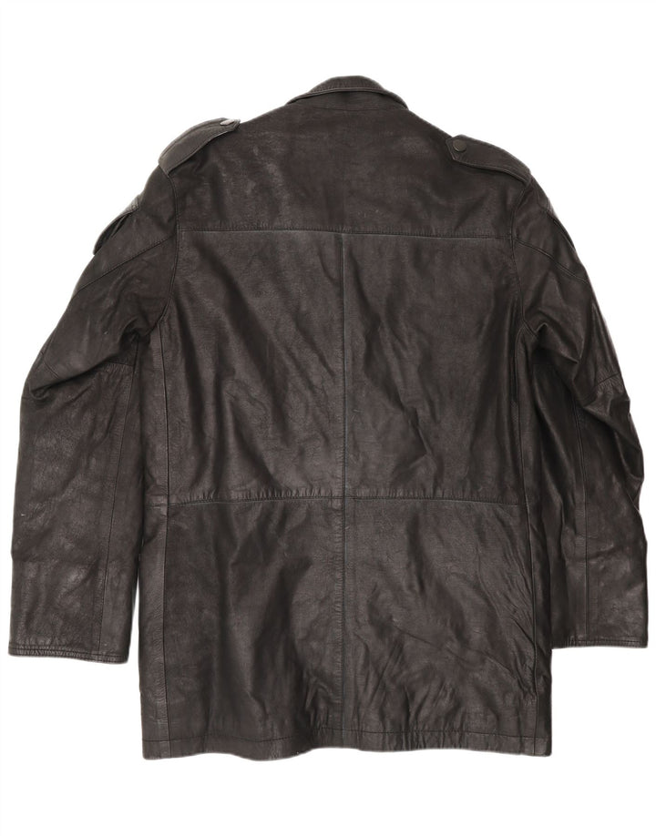 Barbour muška vojna kožna jakna UK 36 Mala crna kožna