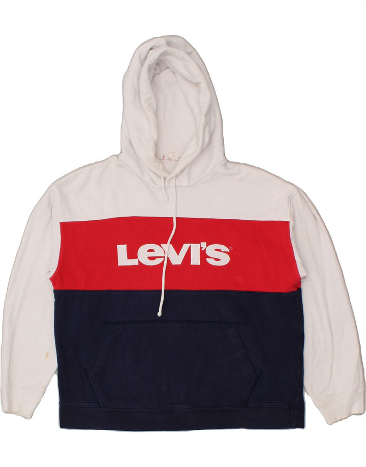 LEVI'S Womens Oversized Graphic Hoodie Jumper UK 16 Large Multicoloured Vintage Levi's and Second-Hand Levi's from Messina Hembry 