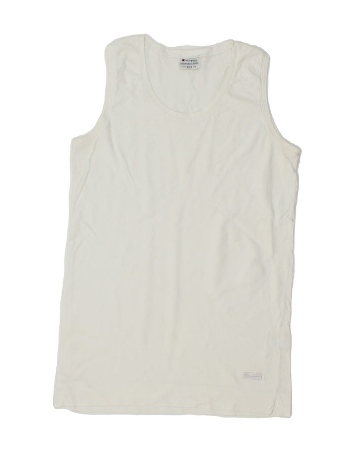 CHAMPION Boys Vest Top 9-10 Years XL White Cotton Vintage Champion and Second-Hand Champion from Messina Hembry 