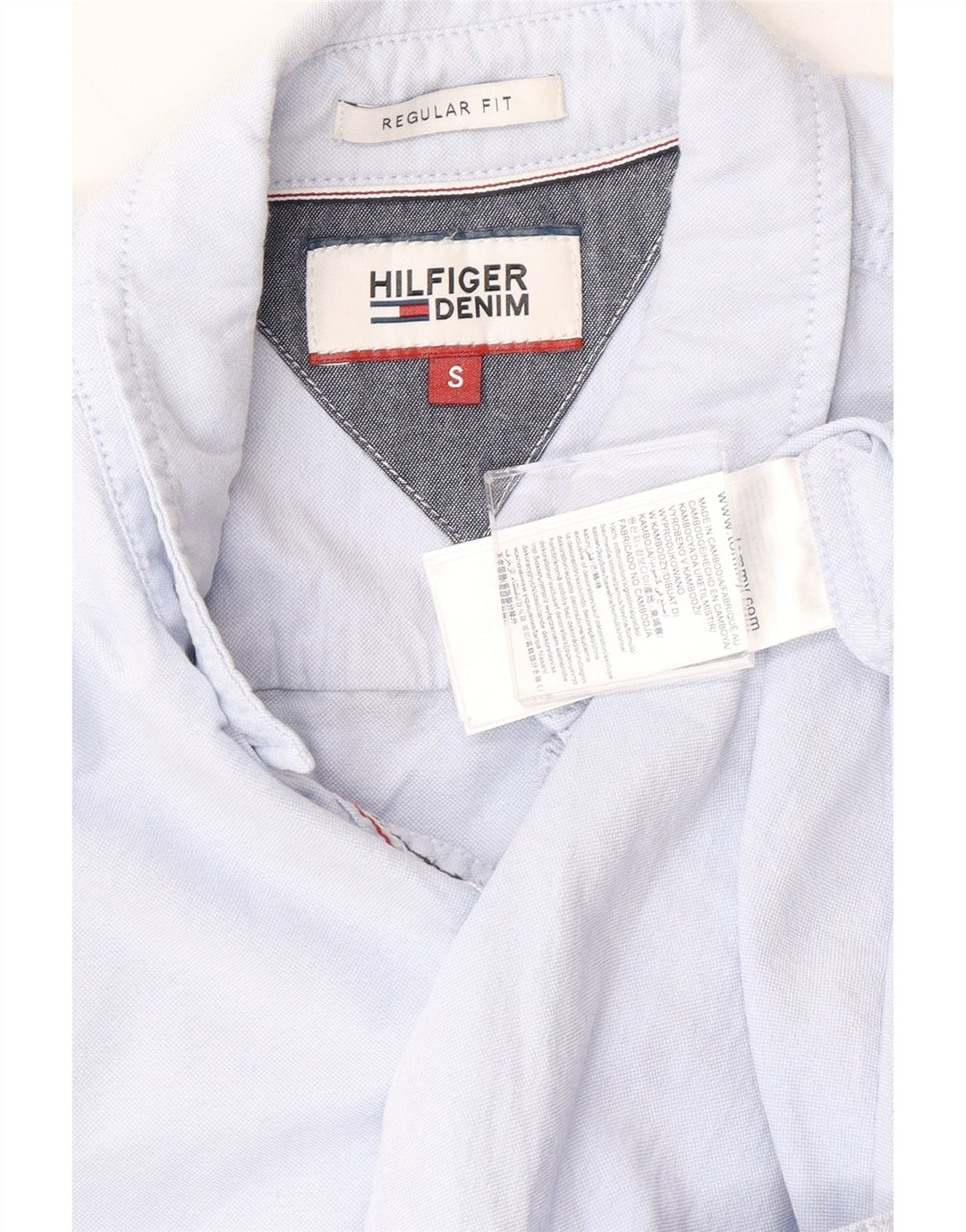 TOMMY HILFIGER Mens Regular Fit Shirt Small Blue Cotton Vintage Tommy Hilfiger and Second-Hand Tommy Hilfiger from Messina Hembry 