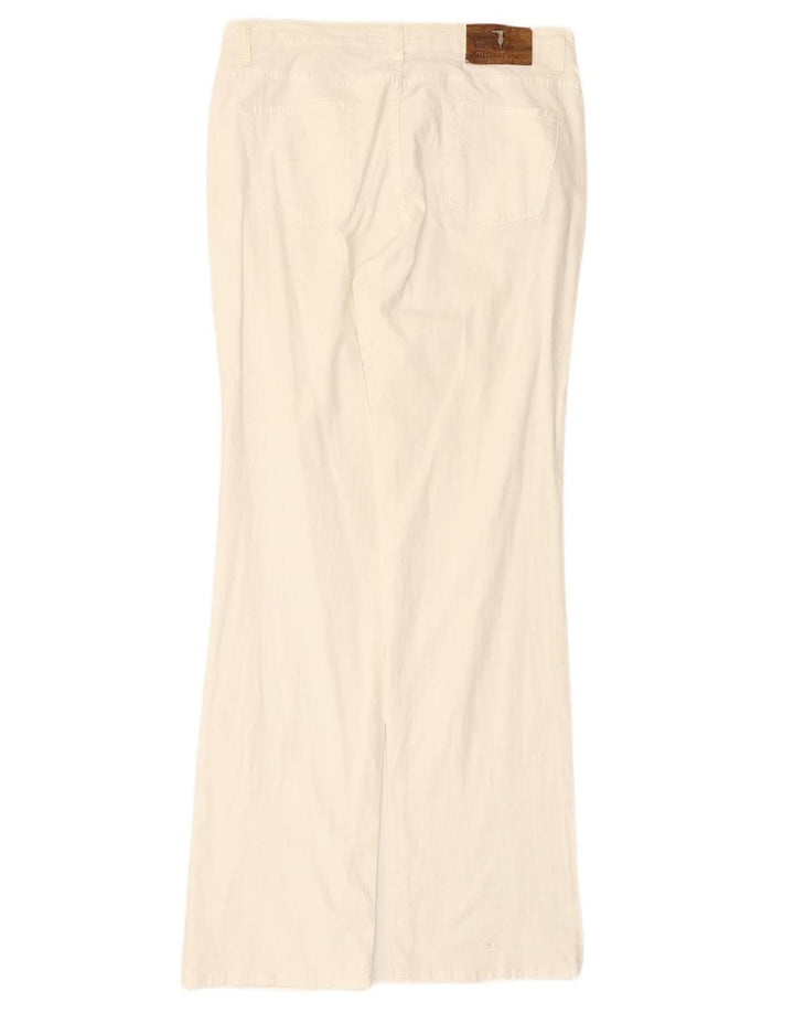 TRUSSARDI muške ravne ležerne hlače IT 47 male W31 L33 bijeli pamuk