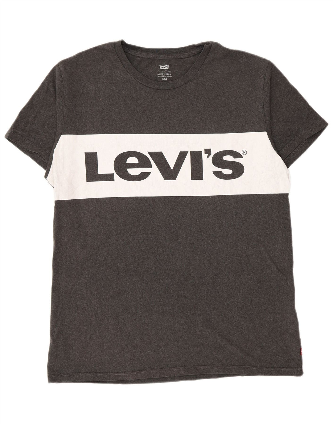 Levi's muška majica kratkih rukava s grafičkim motivima, veliki sivi pamuk u blokovima boja