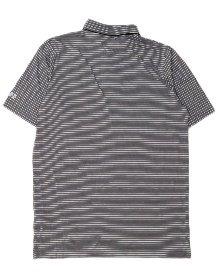 RUSSELL ATHLETIC muška polo majica UK 38/40 srednje sivi prugasti poliester