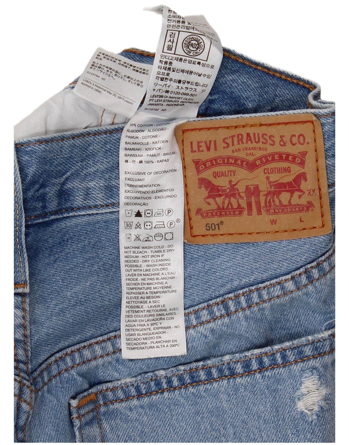 LEVI'S Ženske 501 kratke traper kratke hlače W27, mali plavi pamuk