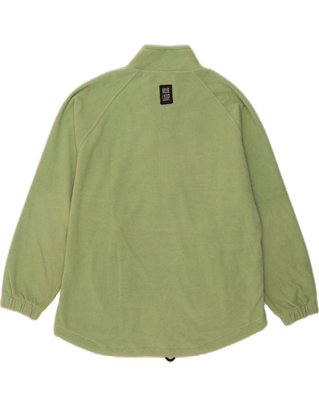 KILLER LOOP Mens Loose Fit Zip Neck Fleece Jumper Small Green Polyester Vintage Killer Loop and Second-Hand Killer Loop from Messina Hembry 