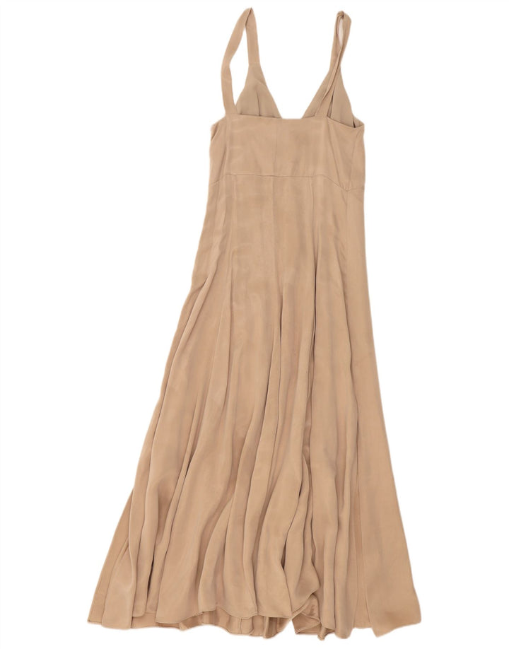 Massimo Dutti ženska maksi haljina bez rukava EU 34 2XS bež poliester