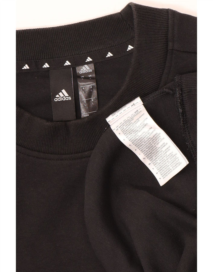 Veliki crni pamučni muški džemper Adidas