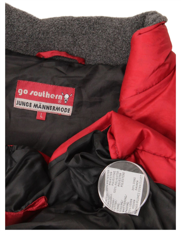 Južnjačka muška podstavljena jakna UK 40 veliki crveni poliester