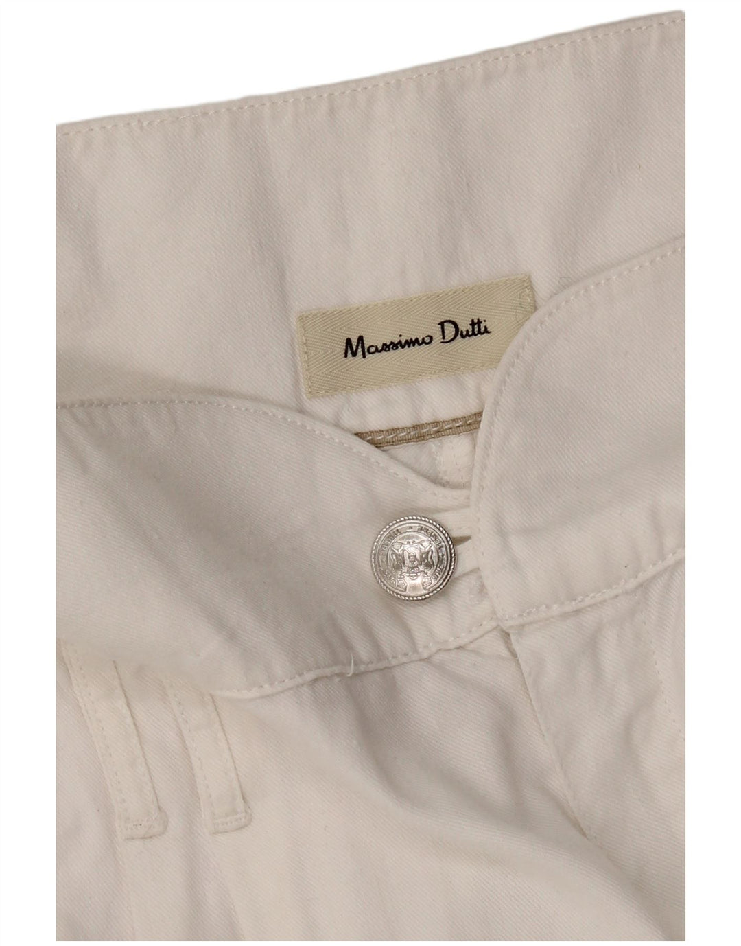 MASSIMO DUTTI Ženske chino hlače s štipaljkama W30 L27 Bijele