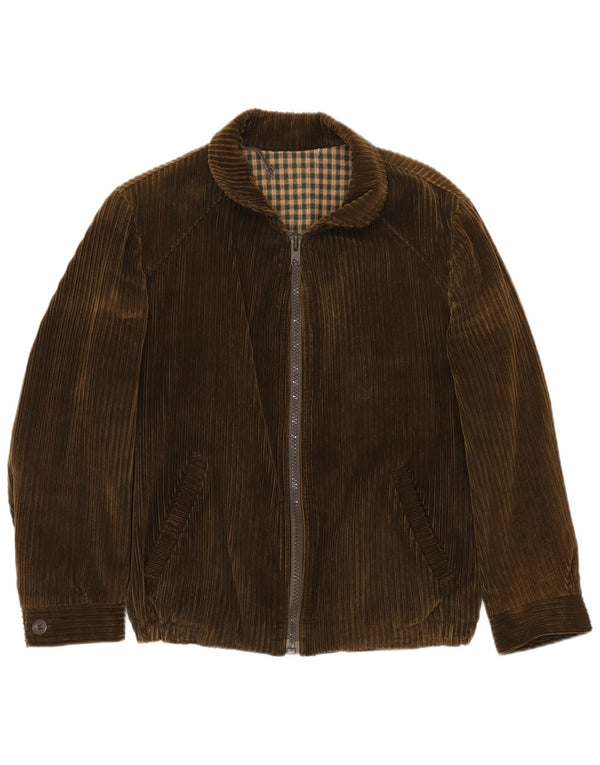 VINTAGE Muška jakna od samta UK 40 Veliki smeđi pamuk