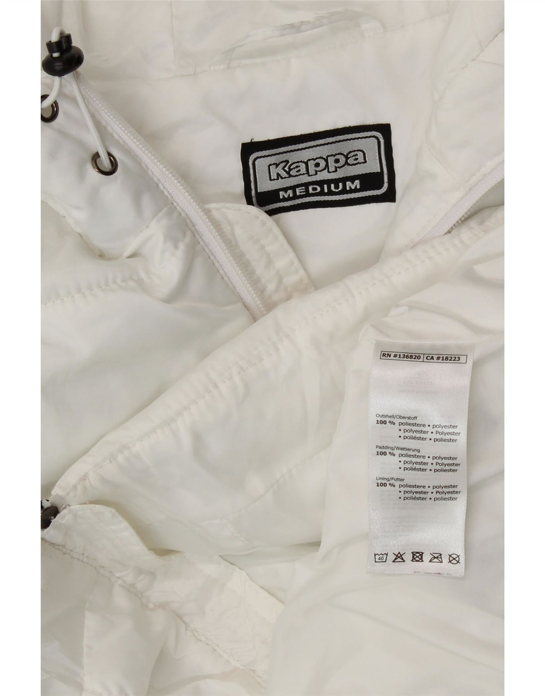 Kappa Ženska jakna s kapuljačom i podstavljenom dužinom UK 12 Srednji bijeli poliester