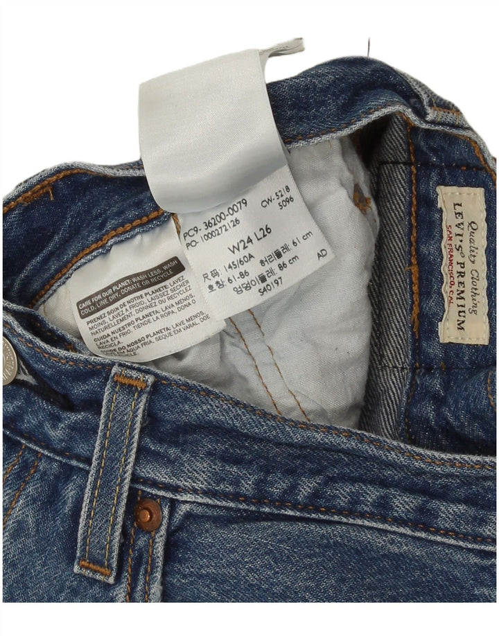 Levi's ženske 501 ravne traperice W24 L26 plavi pamuk