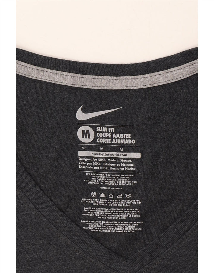 NIKE Womens Coupe Ajustee Slim Fit T-Shirt Top UK 12 Medium Grey Polyester Vintage Nike and Second-Hand Nike from Messina Hembry 