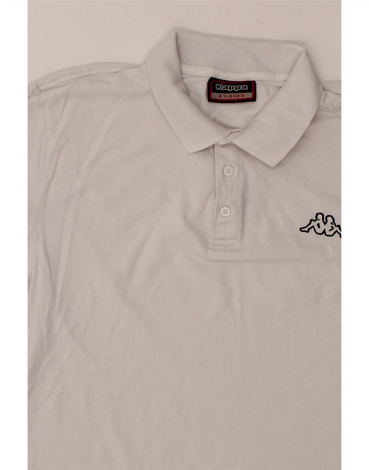 KAPPA Mens Polo Shirt XL White Cotton Vintage Kappa and Second-Hand Kappa from Messina Hembry 