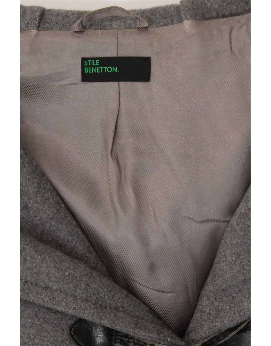 Benetton ženski duffle kaput s kapuljačom IT 40 Mala siva vuna