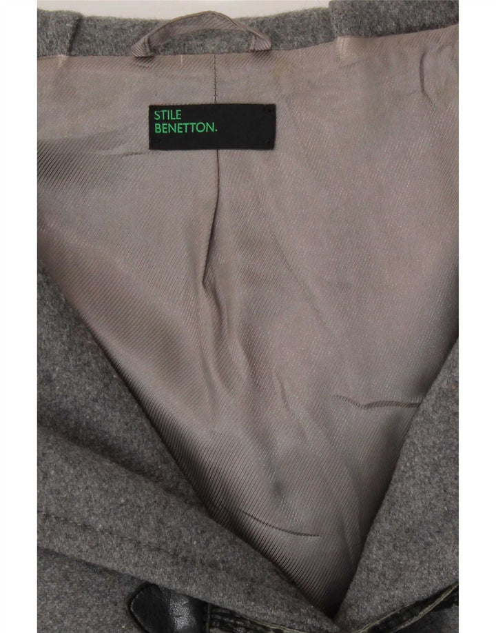 Benetton ženski duffle kaput s kapuljačom IT 40 Mala siva vuna