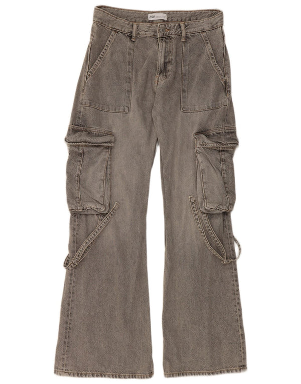 Zara ženske Cargo lepršave traperice EU 38 male W30 L32 sive