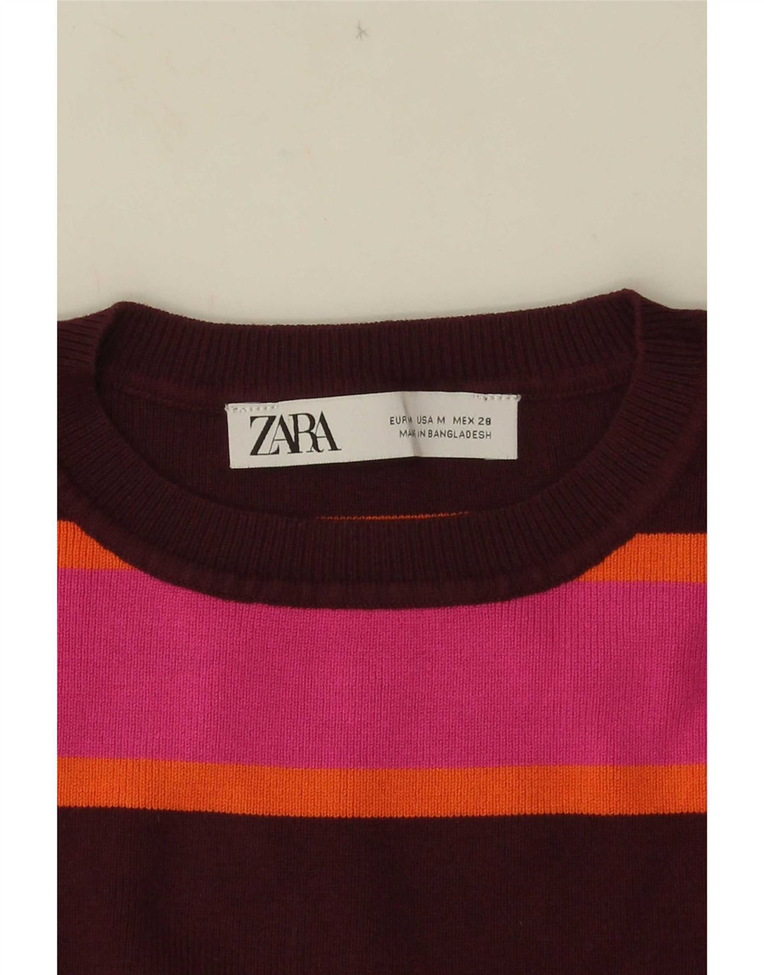 Zara ženski kratki prsluk UK 12 srednje ružičasto na pruge
